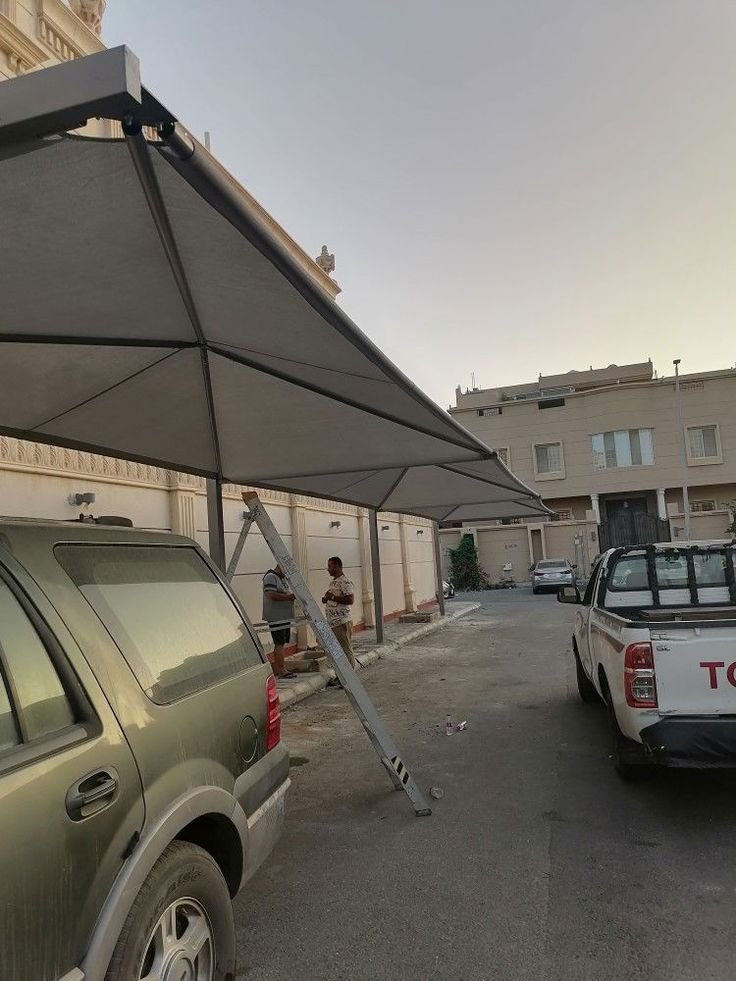 مظلات سيارات فلل حي الياسمين الرياض بجودة عالية وتصميم فاخر
